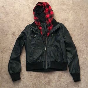 Hooded Leather Jacket